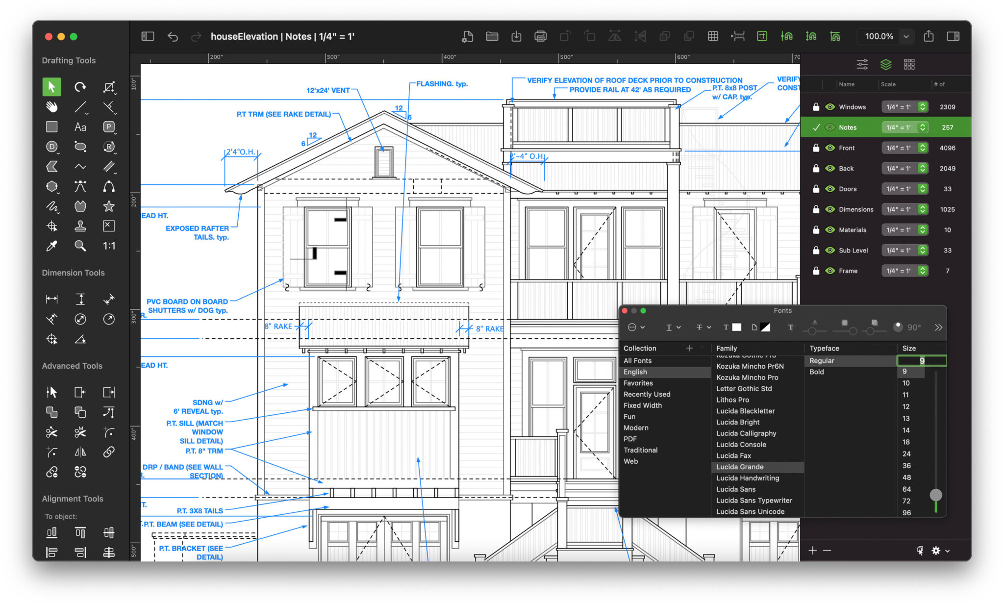 Elevation architecturale